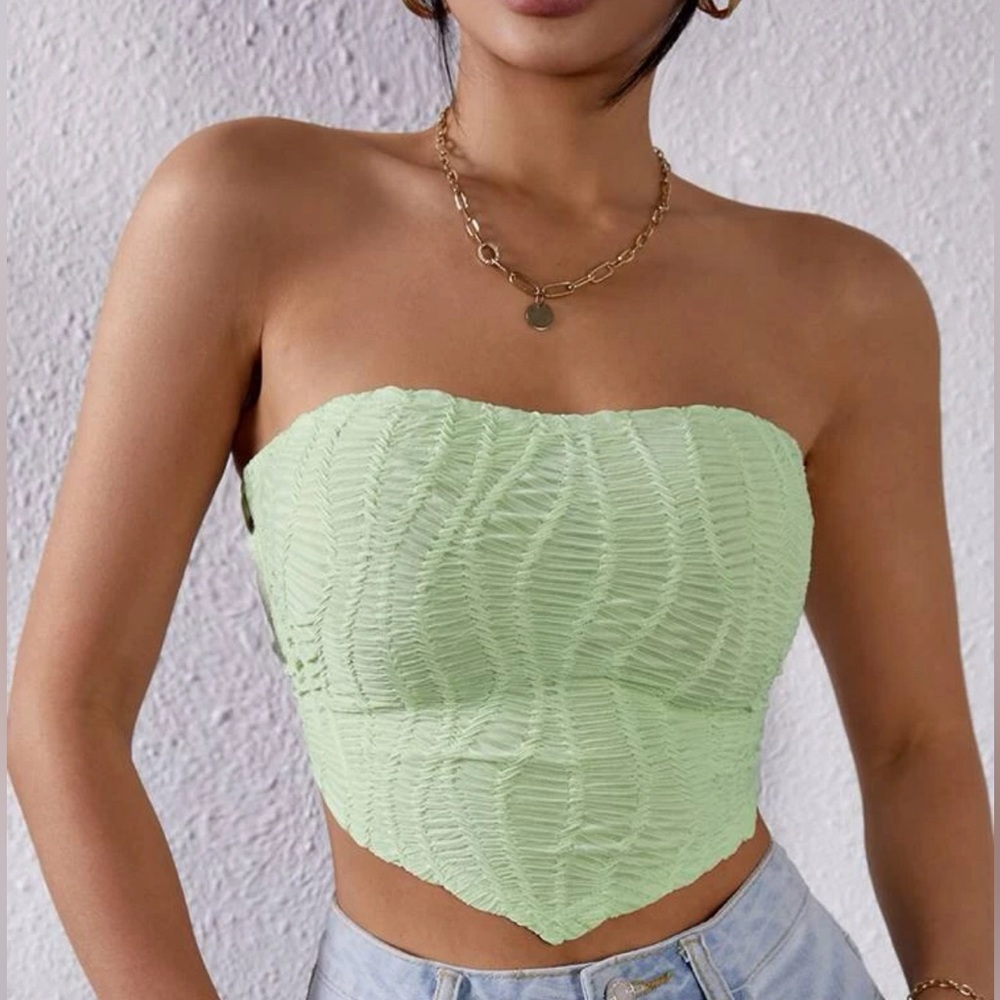 Strapless Backless Bandana Crop Top
